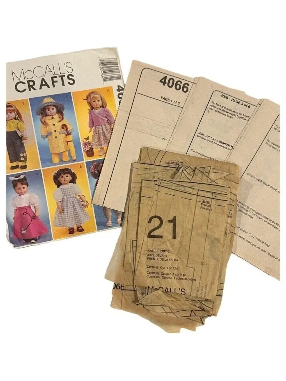 McCalls Doll Clothes Sewing Patterns American Girl 18 Inch Dorothy Dress Poodle